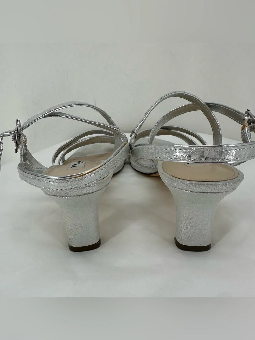 Nina sparkly silver strappy heels